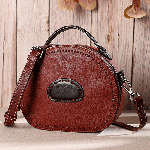真皮女包原创复古手工植鞣牛皮女式单肩斜跨手提包